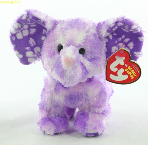 purple elephant beanie baby