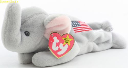 ORIGINAL TY RIGHTY the ELEPHANT BEANIE BABY Mint Condition MWMT Babies 