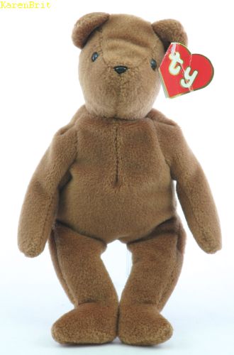 Ty Beanie Babies - Teddy (brown, old face)